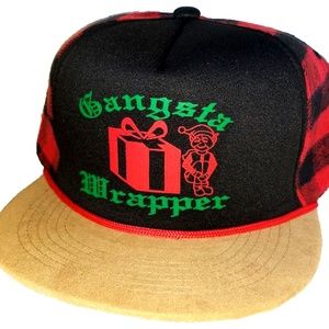 Gangsta Wrapper Christmas Buffalo Plaid Hat